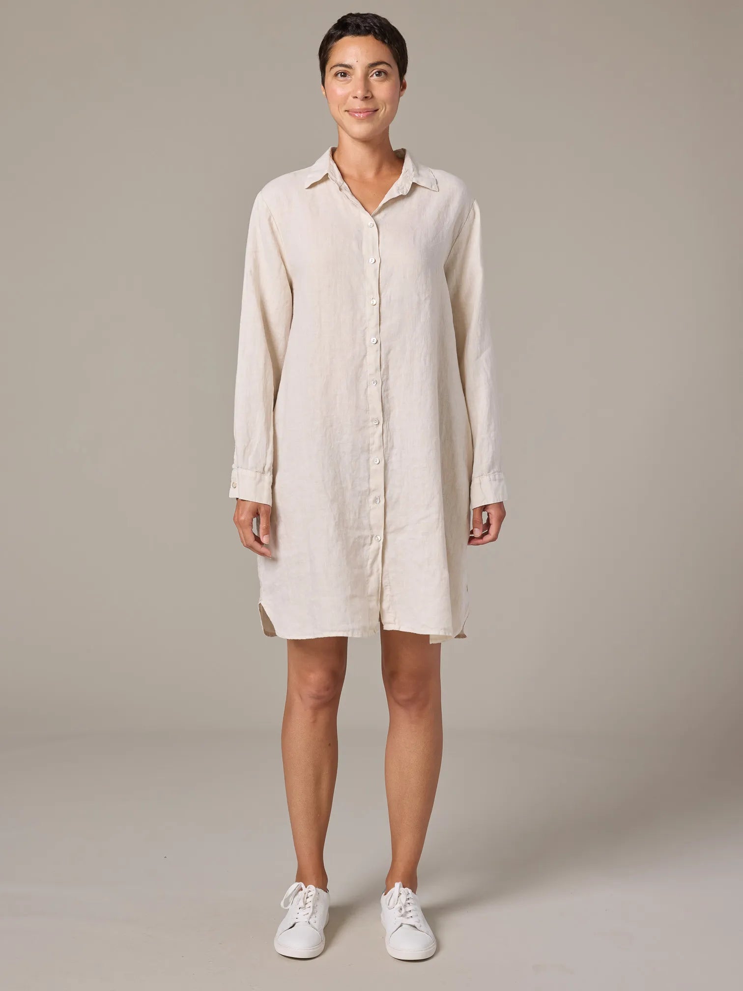 cut loose linen dress Cut Loose. Tee-Shirt Dress In Grey Stripe Linen Cotton Jersey. #5741148. (Special Order). | Riviera