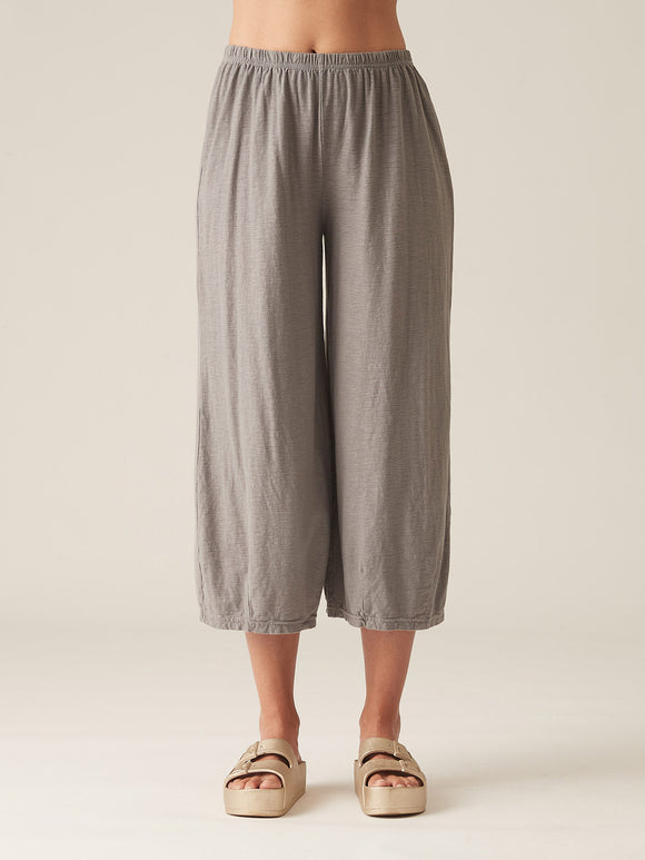 CUT LOOSE -  Linen Cotton Jersey Crop Pant with Darts