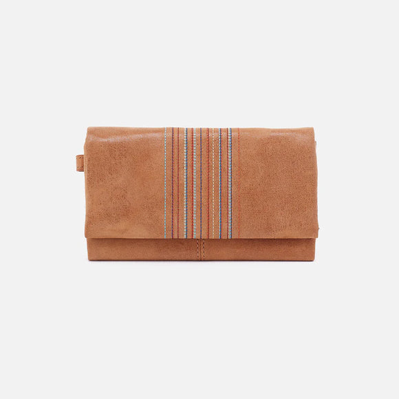 HOBO - Keen Mini Multifold Wallet - WHISKY WITH MULTI COLOR STITCHING IN BUFFED LEATHERbuffed
