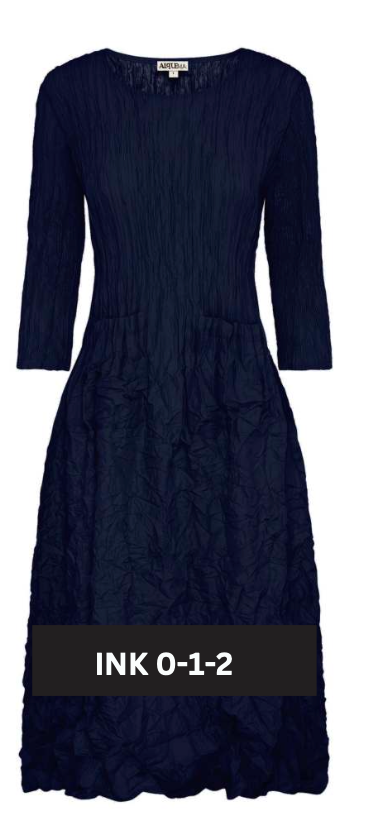 Alquema 3/4 Sleeve Smash Pocket  Dress - INK