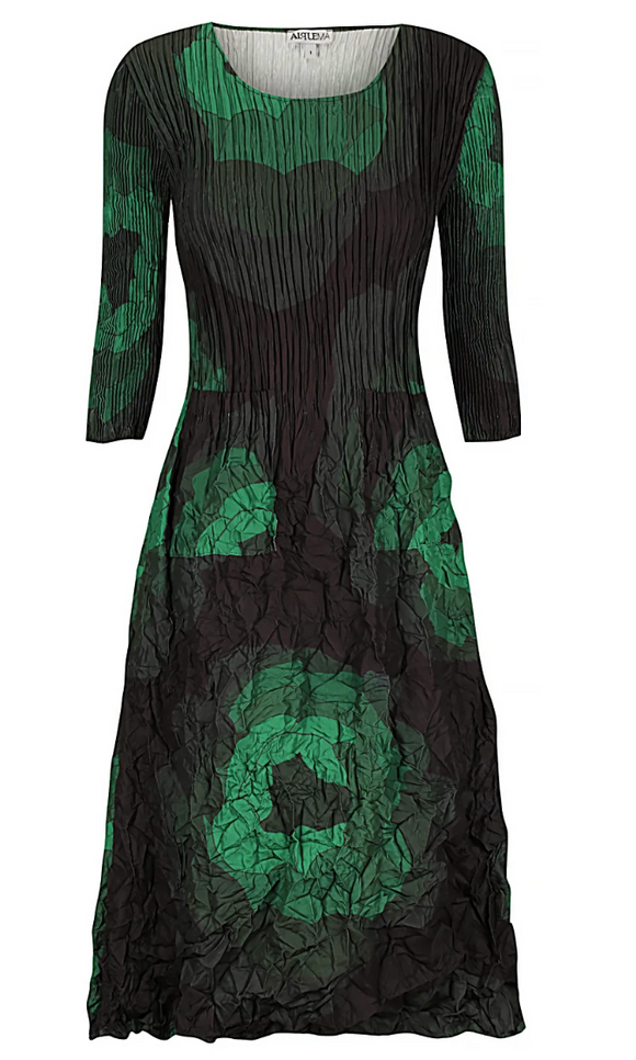 Alquema 3/4 Sleeve Smash Pocket  Dress - FOREST ROSE