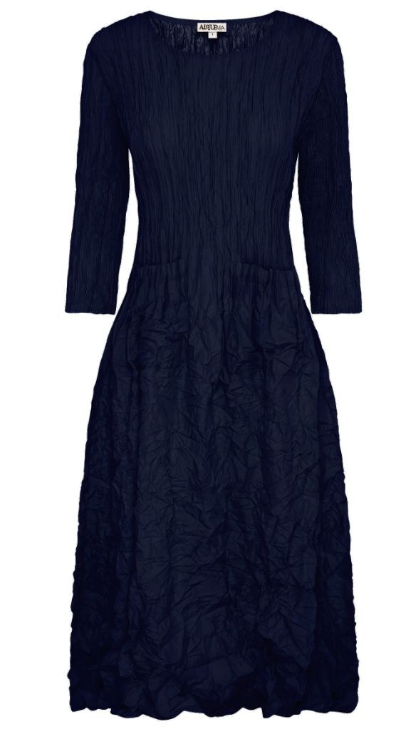 Alquema 3/4 Sleeve Smash Pocket  Dress - MIDNIGHT
