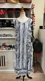 Shana Crinkle Stripe Dress With Zip Back - 24048 - BLACK - 6