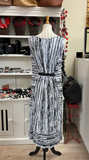 Shana Crinkle Stripe Dress With Zip Back - 24048 - BLACK - 6