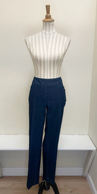 Slimsation DENIM ANKLE Women's Pull On Solid Fine Line Twill Pant With Real Pockets (M30719PM)- DENIM