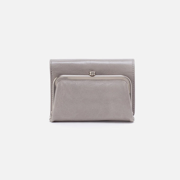HOBO - Robin Compact Wallet - LIGHT GREY IN POLISHED LEATHER