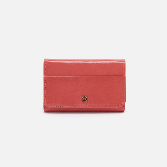 HOBO - Jill Trifold Wallet - CHERRY BLOSSOM IN POLISHED LEATHER