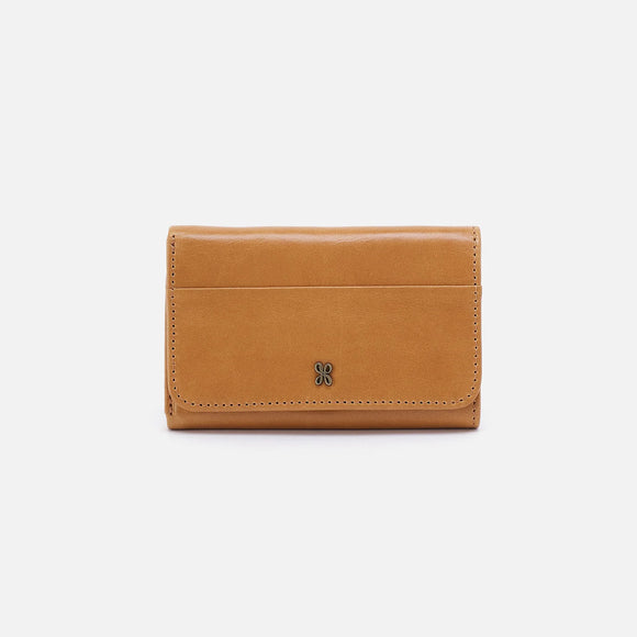 HOBO - Jill Trifold Wallet - NATURAL IN POLISHED LEATHER
