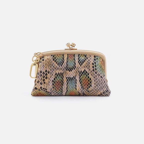 HOBO -Cheer Frame Pouch - OPAL SNAKE PRINT IN PRINTED LEATHER