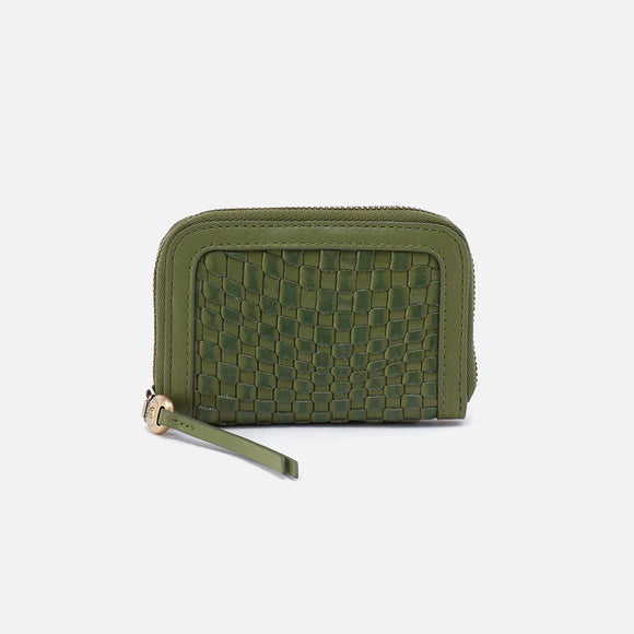 HOBO - Nila Small Zip Around Wallet - SWEET BASIL IN WAVE WEAVE LEATHER