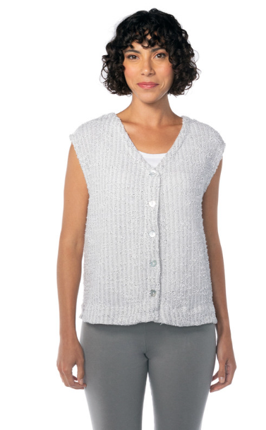 CUT LOOSE - Texture Sweater Vest/Top - WHITE