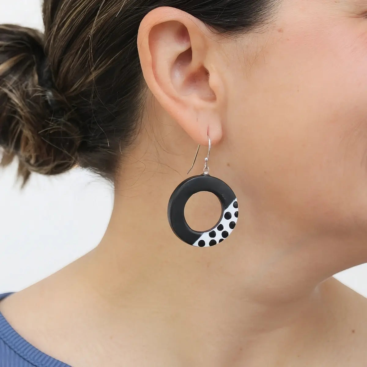 SYLCA Black Inez Earrings - LS25E10 - BLACK