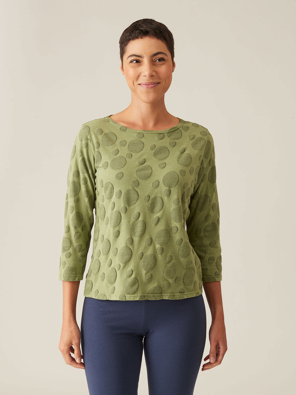 CUT LOOSE - Dot Jacquard Boatneck Top - 0185060