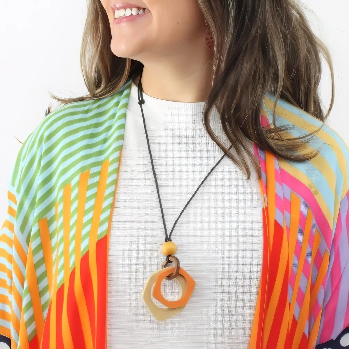 SYLCA Honeylight Double Circle Pendant