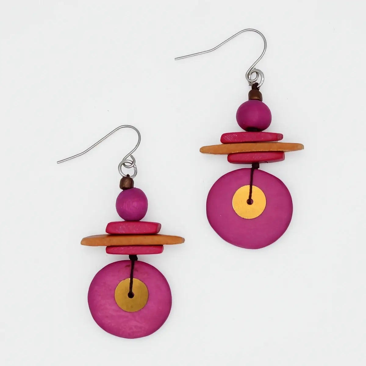 SYLCA  Assuta Fuchsia Drop Earrings