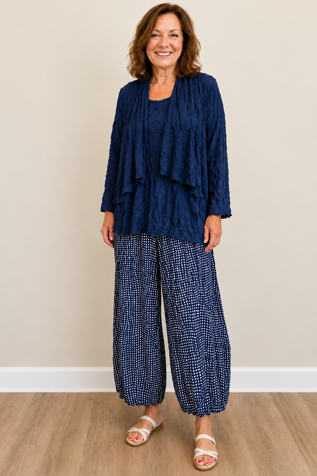 Vine Street Asymmetric Open Front Shrug - 452 - NAVY