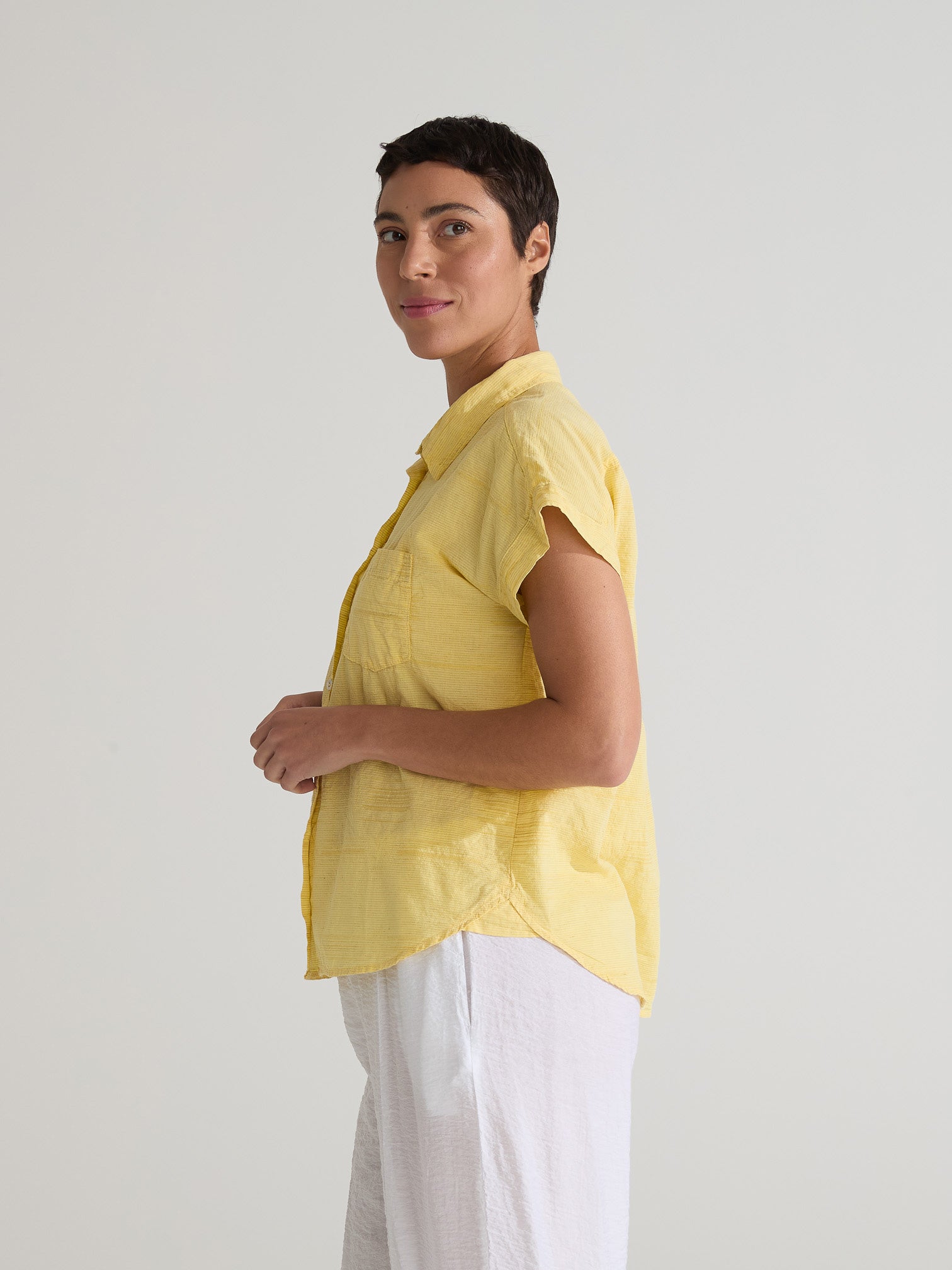 CUT LOOSE - Texture Mini Stripes S/S Pkt Shirt - 0426731