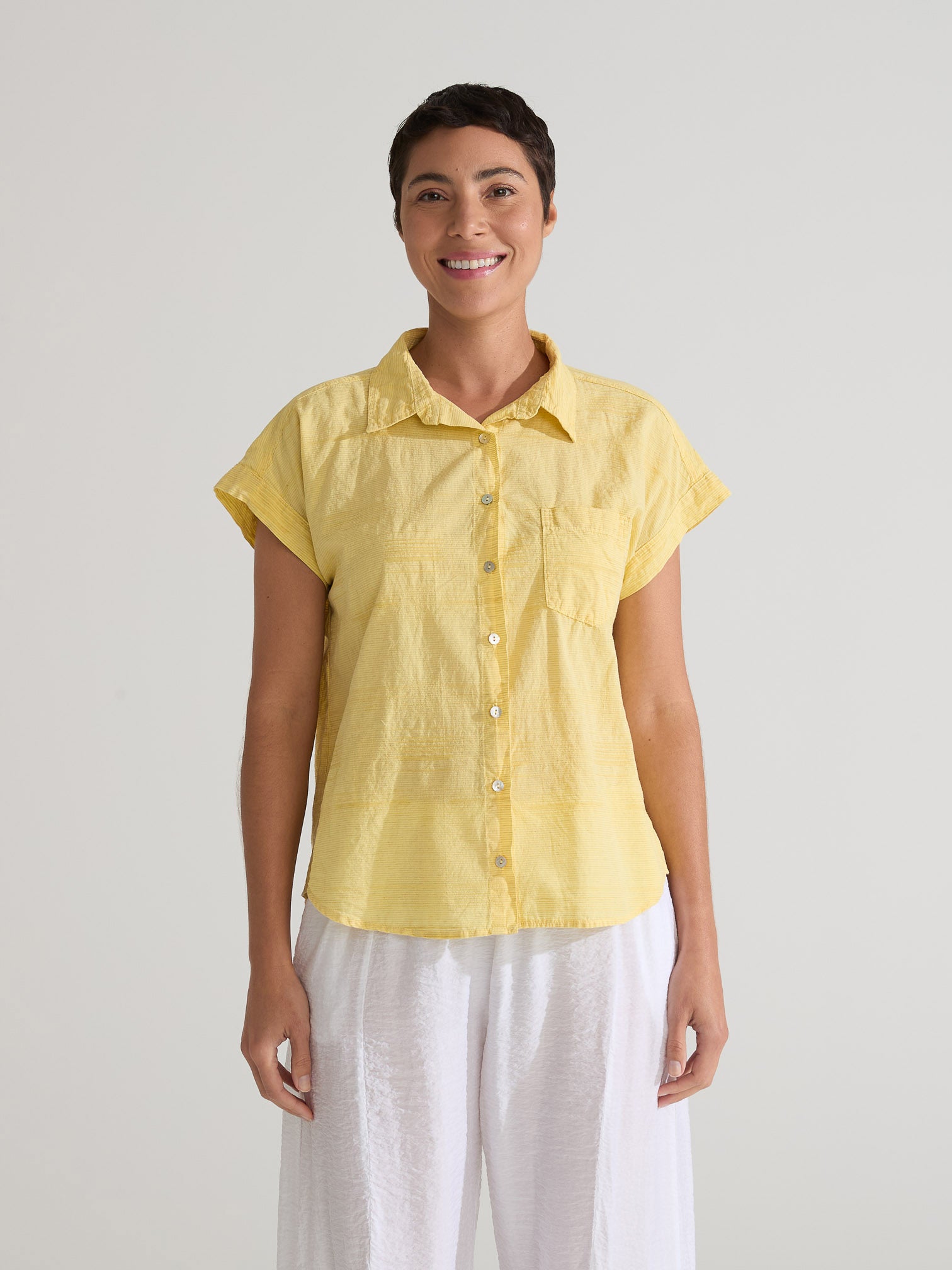 CUT LOOSE - Texture Mini Stripes S/S Pkt Shirt - 0426731