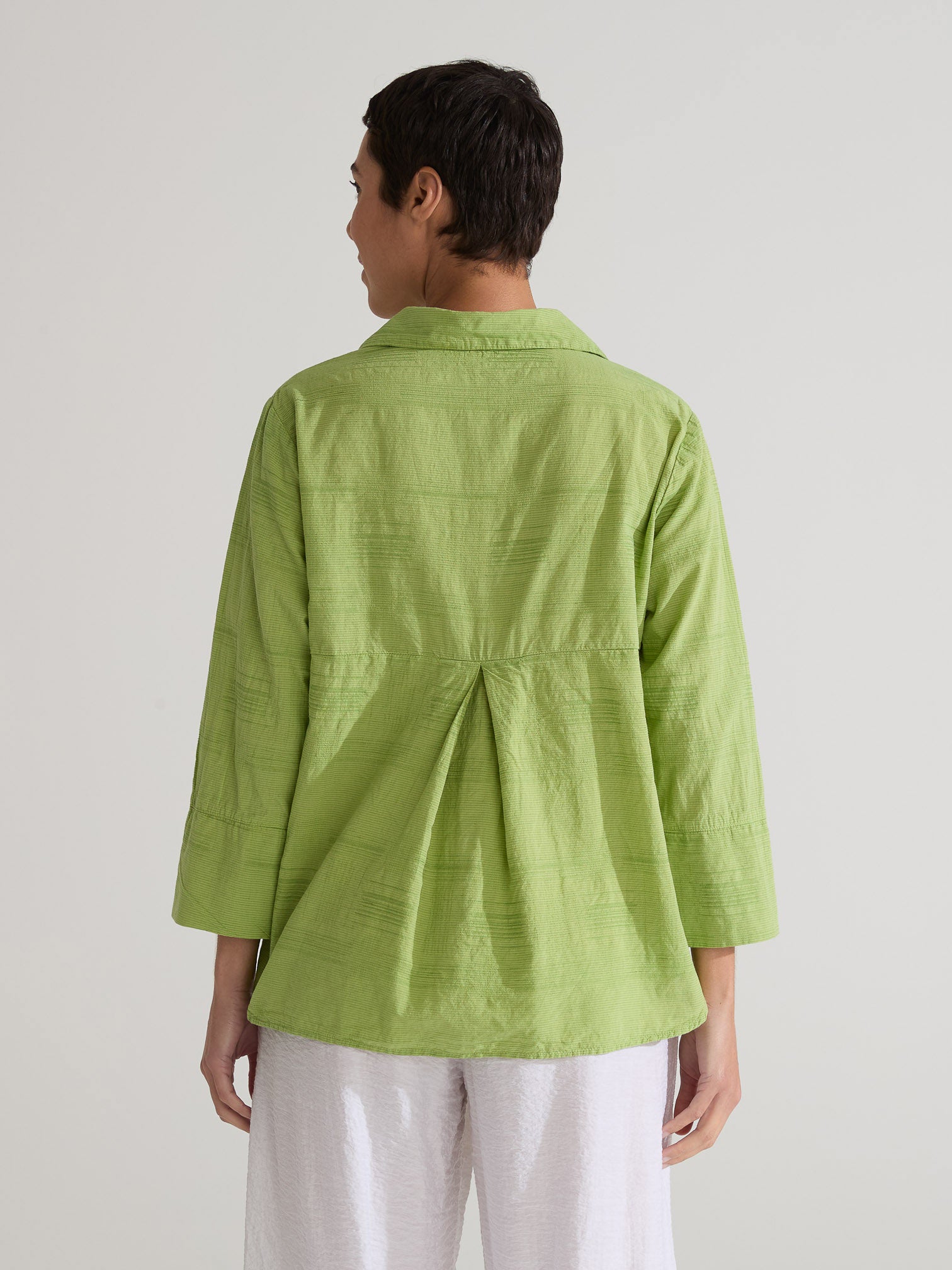 CUT LOOSE - Texture Mini Stripes Crop Easy Shirt - 0426986