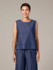 CUT LOOSE Flax Denim Shell w/ Wide Facing - LAUNDERED - 0455331