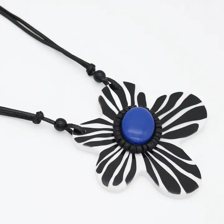 SYLCA Blue Bumble Blossom Daisy Pendant - LS26N02 - BLUE