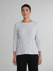 CUT LOOSE - Black Natural Sweater Knit Boatneck Tee - 0545060