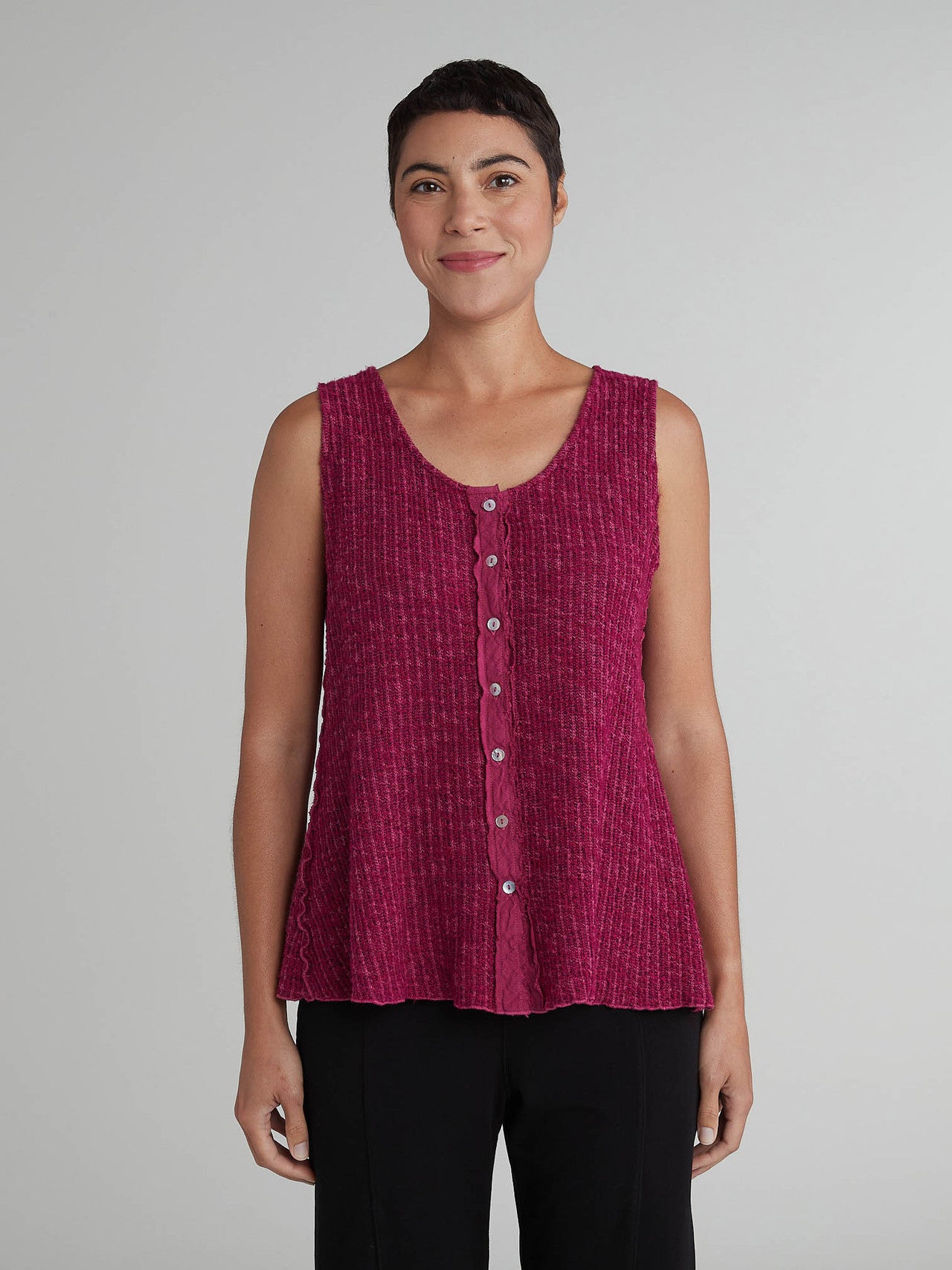 CUT LOOSE - Black Natural Sweater Knit Vest - 0545665