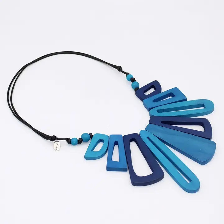 SYLCA Blue Hues Boho Bloom Necklace - LS26N22 - BLUE