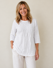 Vine Street Crinkle Solid Top - 719 - WHITE