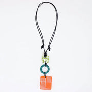 SYLCA Orange Geovibe Pendant Necklace