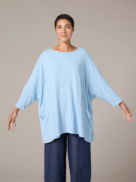 CUT LOOSE Grey Stripe Doublecloth O/S Pullover - 0616024