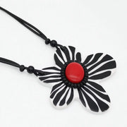 SYLCA Red Bumble Blossom Daisy Pendant - LS26N02 - RED