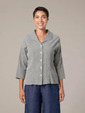 CUT LOOSE Grey Stripe 3/4 Slv Shirt - 0647380