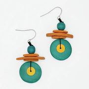 SYLCA Assuta Teal and Orange Drop Earrings - BP25E01 - BP25E01 - TEAL/ORANGE