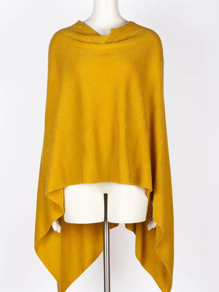 Dolma Cashmere Poncho - LOTTA YELLOW