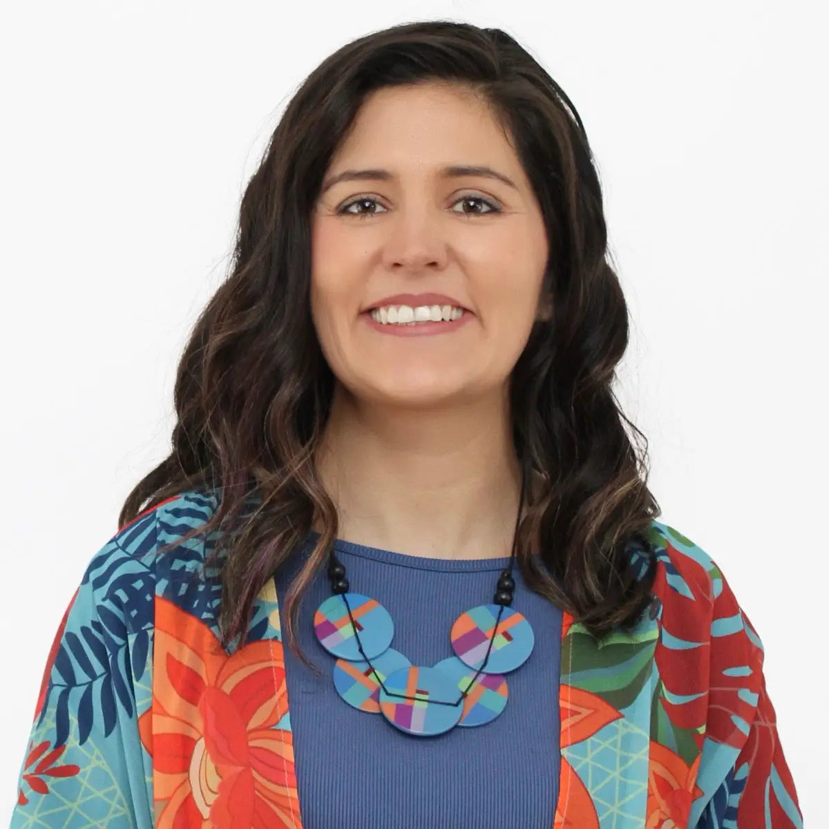 SYLCA Blue Geometric Design Statement Necklace