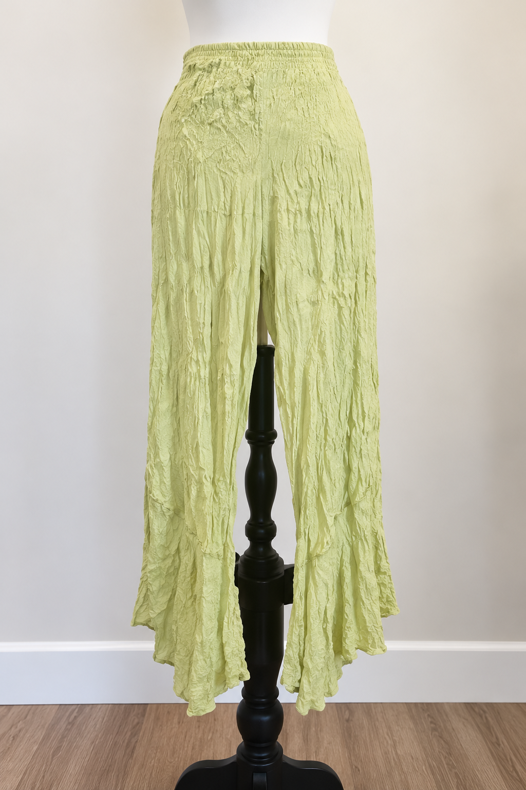 Vine Street Crinkle Relaxed Solid Pant - 274 - LIME