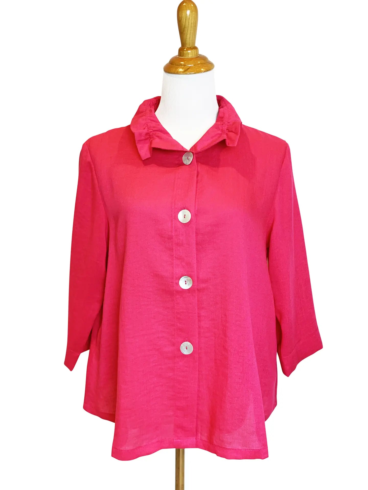 Fridaze AA311 - Flora Linen Jacket w/ Wire Collar