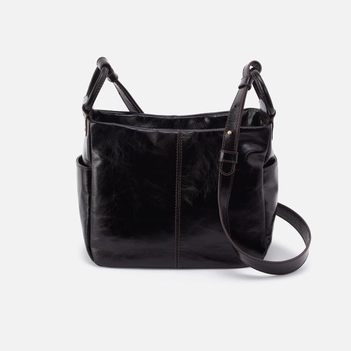 HOBO - Sheila Medium Crossbody -  BLACK IN POLISHED LEATHER