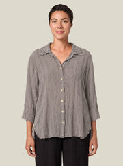 CUT LOOSE Crinkle Check Crop Easy Shirt - 6126986