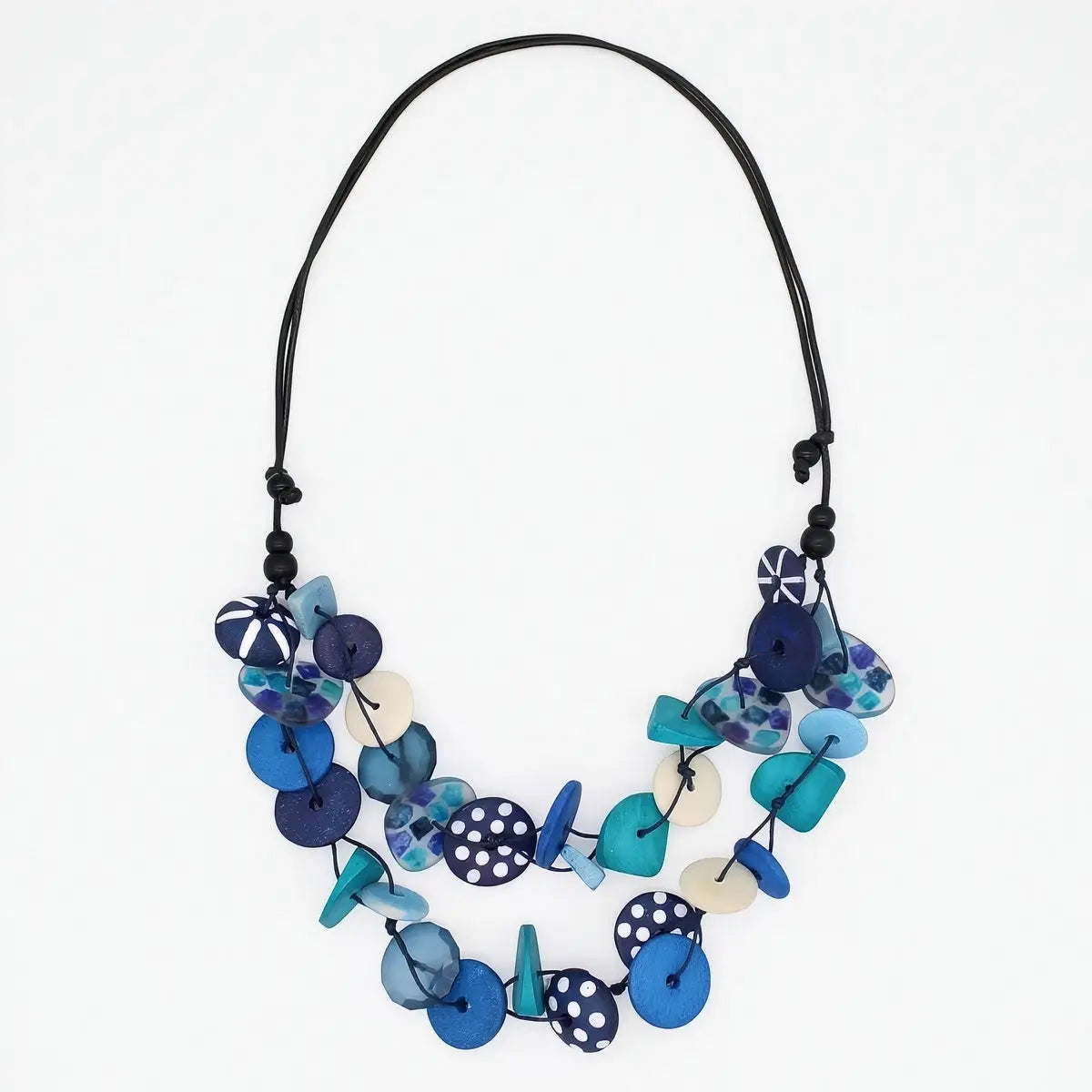 SYLCA Blue Colorburst Confetti Layers Necklace - LS26N07 - BLUE