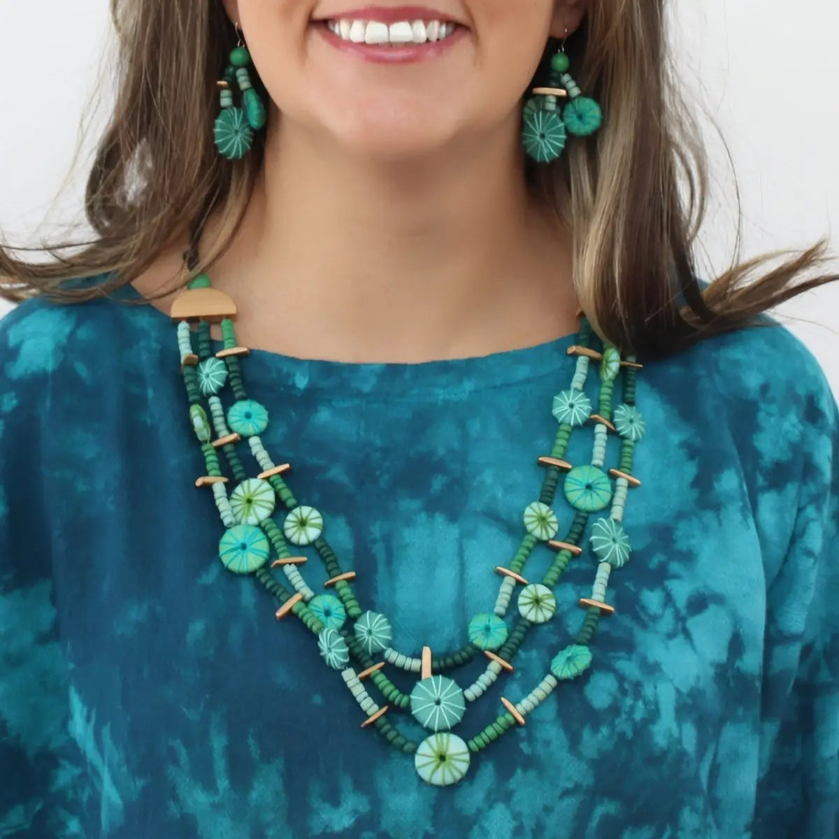 SYLCA Turquoise Teagan Triple Necklace