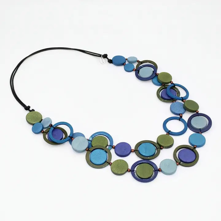 SYLCA Circle Cut Out Necklace - BP25N30 - BLUE