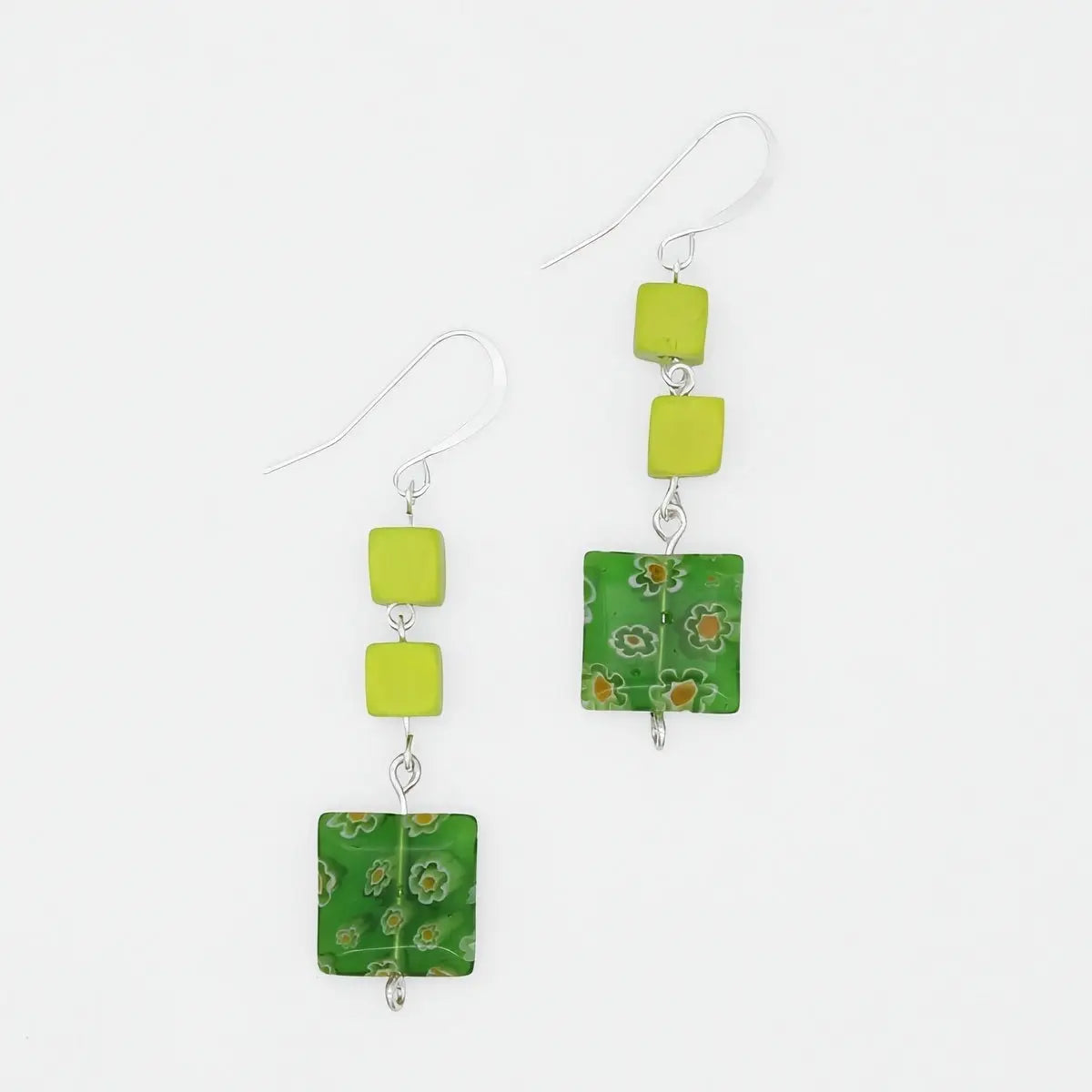 SYLCA Lime Floral Drop Earring - SD24E32 - LIME