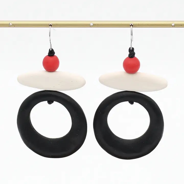 SYLCA Luna Eclipse Earrings - BP26E09 - BLACK