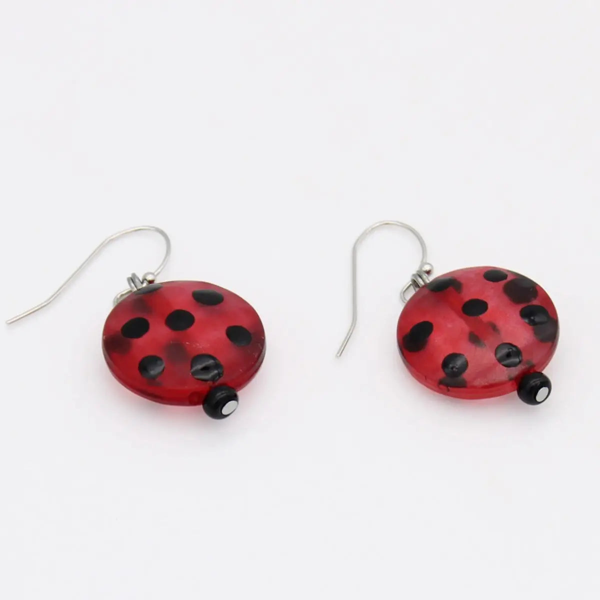 SYLCA Red Polka Dot Drift Earrings - LS26E05 - RED