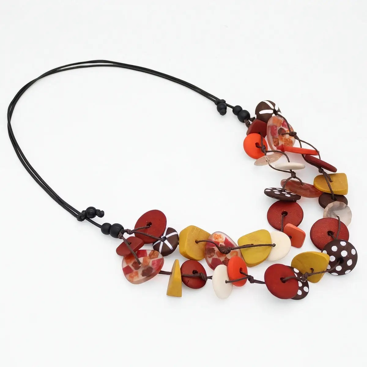 SYLCA Brown Colorburst Confetti Layers Necklace - LS26N07 - BROWN
