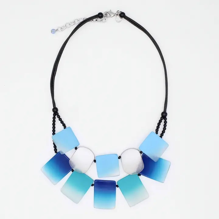SYLCA Coastal Cascade Statement Necklace - SD26N19 - BLUE