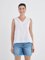 CUT LOOSE - Cotton Shirting V-Neck Tank - 1035738﻿