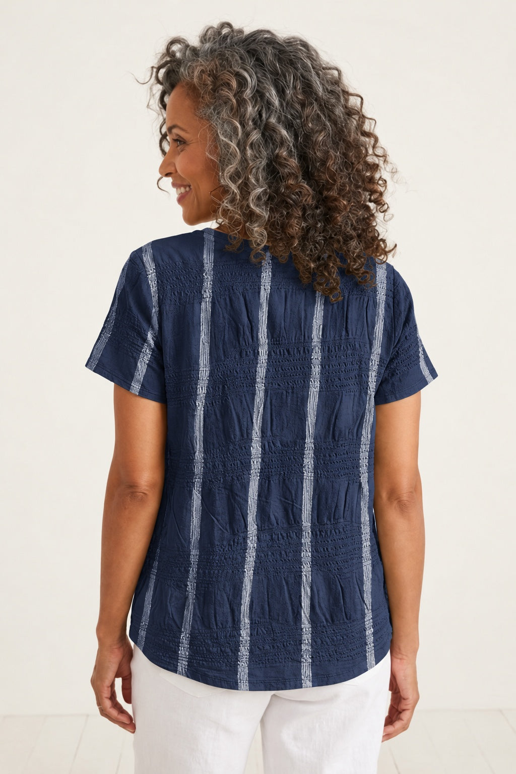 Habitat Stripe-Tacular Knit Short Sleeve Tee - 10413 - NAVY